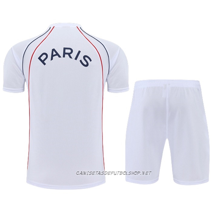Chandal del Paris Saint-Germain Jordan 22-23 Manga Corta Blanco - Pantalon Corto